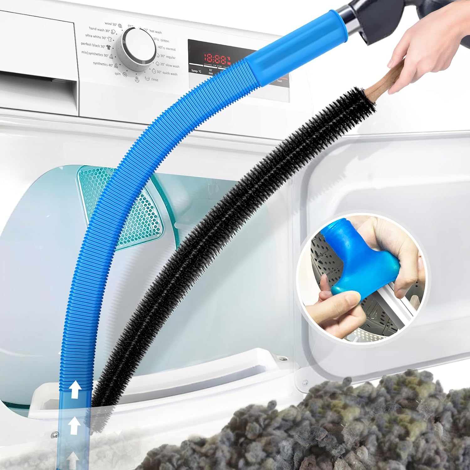 Amazon.com - PetOde 2Pcs Dryer Vent Cleaner Kit Universal Vacuum Hose Attachment & Brush…